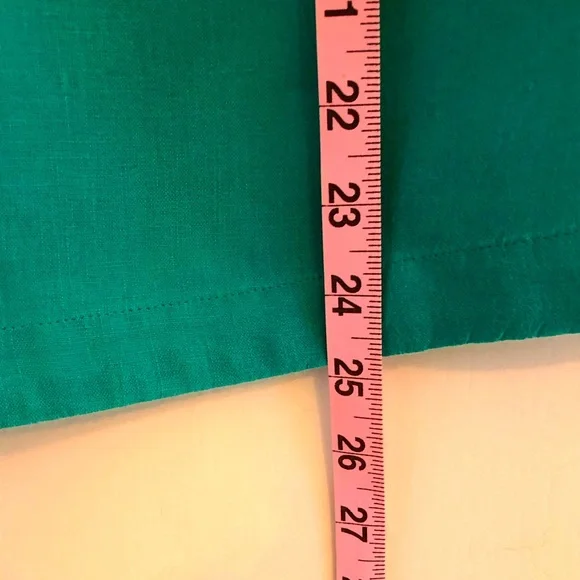 Talbots 100% linen beaded top teal green Sz MP - Picture 4 of 6